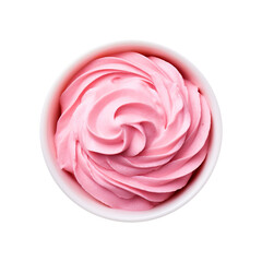 Bowl of Pink Frosting isolated on transparent background Remove png, Clipping Path, pen tool