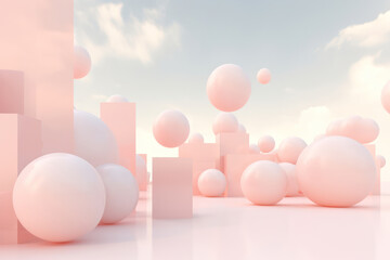 Abstract Pink Sphere: Bright Geometric Celebration in Minimal Style