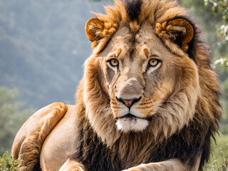 Fototapeta premium Close up of a lion in the Okavango Delta, Botswana.