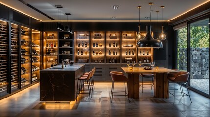 Elegant Wine Cellar and Tasting Room