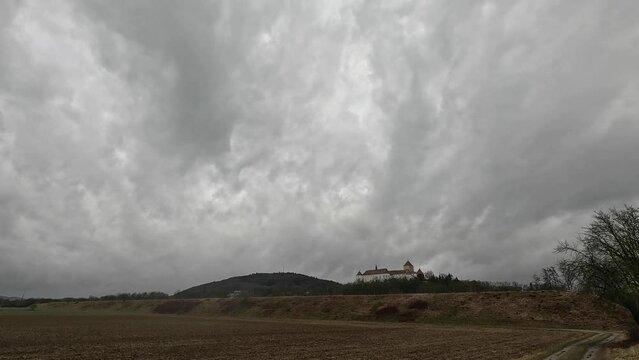 Fantastic and dramatic sky with passing clouds