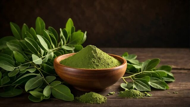 dry matcha tea in the kitchen