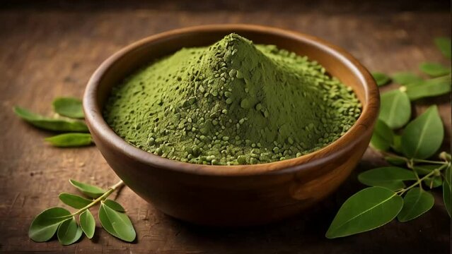 dry matcha tea in the kitchen