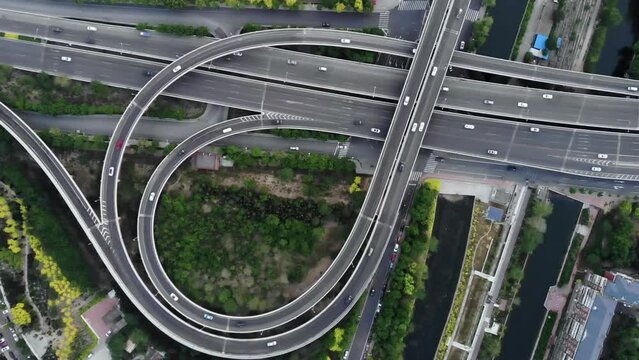 Top View of Road Intersection