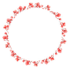 Obraz premium Flower frame watercolor illustration