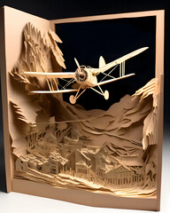 Papercut Dioramas Of Generic World War 1 And Later Aircraft