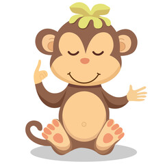 Cute animals doing yoga ,Adorable monkeys.vector design