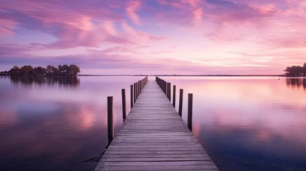 Foto auf Alu-Dibond A photo of a lagoon with a wooden boardwalk © Edgars