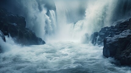 A photo of a thundering waterfall