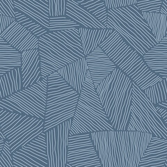 Seamless blue gray mosaic pattern of textured geometric shapes