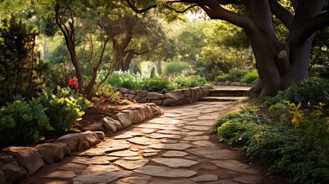 A photo of a weathered stone pathway
