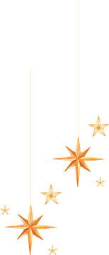 Guirlanda decora&ccedil;&atilde;o de natal com estrelas aquarela