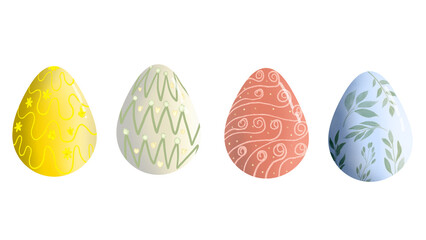 close up of colorful painted and colored easter eggs to celebrate easter monday isolated transparent background png