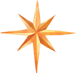 Christmas Star Ornament Watercolor Illustration