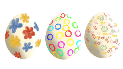 close up of colorful painted and colored easter eggs to celebrate easter monday isolated...