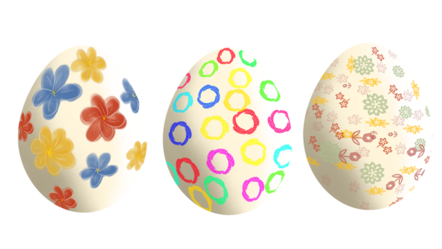 close up of colorful painted and colored easter eggs to celebrate easter monday isolated transparent background png - Powered by Adobe