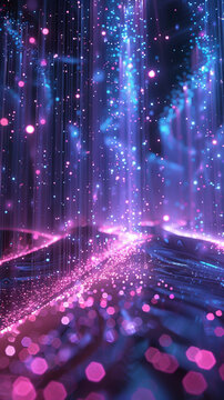 A mesmerizing view of data streams in digital technology highlighting the continuous flow of information and its impact