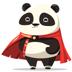 Cute superhero panda, vector illustration
