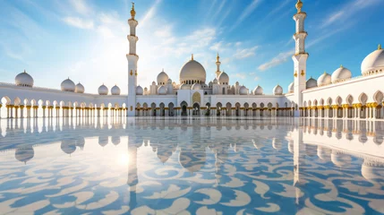 Gordijnen Abu Dhabi, Sheikh Zayed Grand Mosque in the Abu Dhabi. UAE. © Wararat