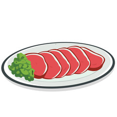 Reunion dinner with food on plates, vector design