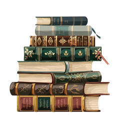 A stack of Vintage books flat vector isolated on white