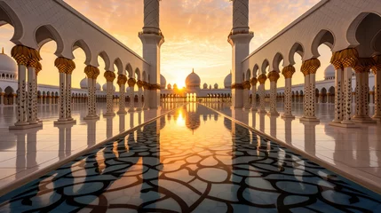 Foto op geborsteld aluminium Abu Dhabi Abu Dhabi, Sheikh Zayed Grand Mosque in the Abu Dhabi. UAE.