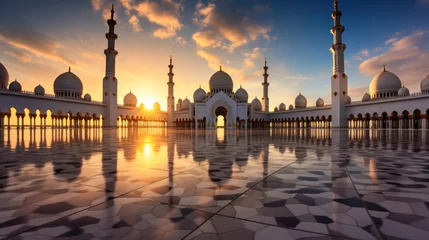 Zelfklevend Fotobehang Abu Dhabi, Sheikh Zayed Grand Mosque in the Abu Dhabi. UAE. © Wararat