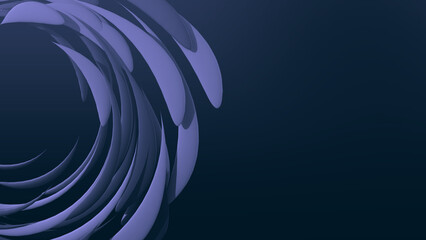 A circular purple spiral with blue color and curves