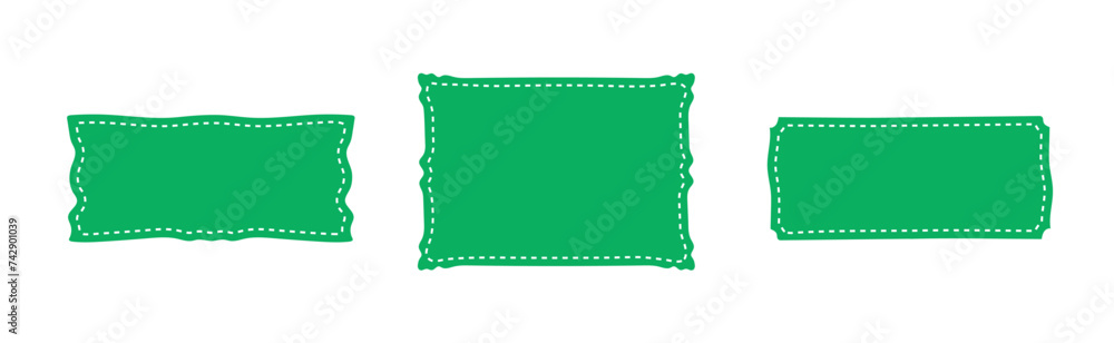 Poster hand-drawn doodle frames. set of the green vector text boxes isolated on a transparent background. q
