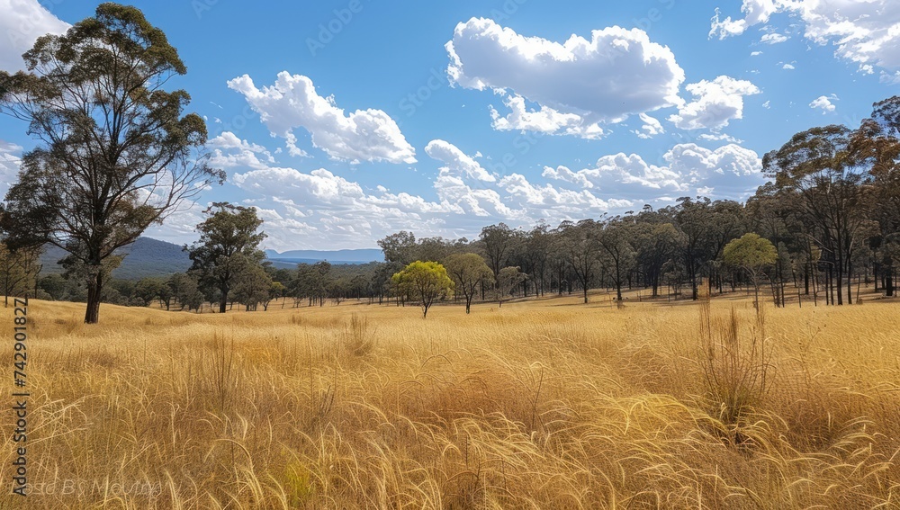 Poster Golden Fields: Capturing the Beauty of Summer Harvest in Rural Landscapes