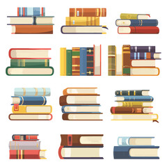 Books Colored flat vector illustration isolated on white