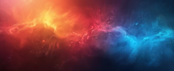 Fototapeta premium Sunrise over a tranquil lake: An abstract, glowing sky with vibrant waves of color, creating a beautiful fantasy landscape reflecting on the calm surface, perfect for background