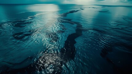 Oil spills in the sea - obrazy, fototapety, plakaty