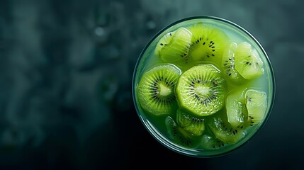 Kiwi juice in a glass
