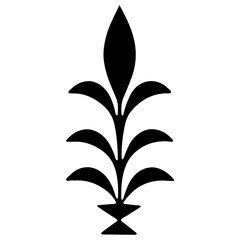 Simple ornament Border, outline, silhouette Decorative Hand drawn symbols frames minimal shapes plant flower line stroke.