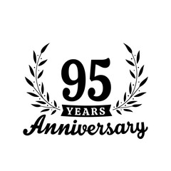 Celebrating 95 years anniversary logo design template. 95th anniversary celebrations logotype. Vector and illustrations. - obrazy, fototapety, plakaty