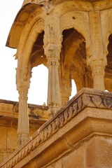 he regal cenotaphs, also known as Jaisalmer Chhatris, stand majestically at Bada Bagh in Jaisalmer, Rajasthan, India