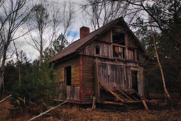Abandoned House in the Woods - Verlassener Ort - Beatiful Decay - Verlassener Ort - Urbex / Urbexing - Lost Place - Artwork - Creepy - High quality photo