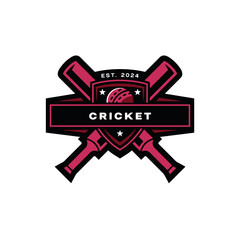 
Cricket emblem and design elements. Cricket championship logo design.