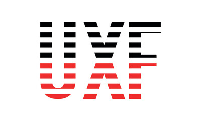 UXF three initial letter iconic line negative space minimal logo design vector template. monogram, abstract, wordmark, business, typography, minimalist, brand, company, flat, modern, unique, simple