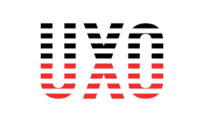 UXO three initial letter iconic line negative space minimal logo design vector template. monogram, abstract, wordmark, business, typography, minimalist, brand, company, flat, modern, unique, simple