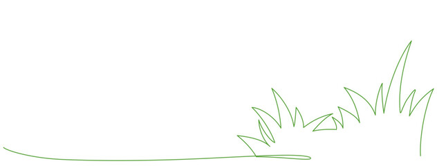 meadow one line drawing vector doodle with grass illustration