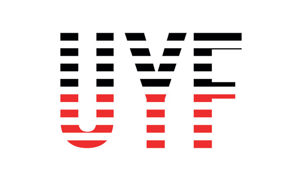 UYF three initial letter iconic line negative space minimal logo design vector template. monogram, abstract, wordmark, business, typography, minimalist, brand, company, flat, modern, unique, simple