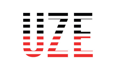 UZE three initial letter iconic line negative space minimal logo design vector template. monogram, abstract, wordmark, business, typography, minimalist, brand, company, flat, modern, unique, simple