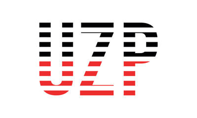 UZP three initial letter iconic line negative space minimal logo design vector template. monogram, abstract, wordmark, business, typography, minimalist, brand, company, flat, modern, unique, simple