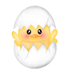 Cute baby chick hatching easter clipart
