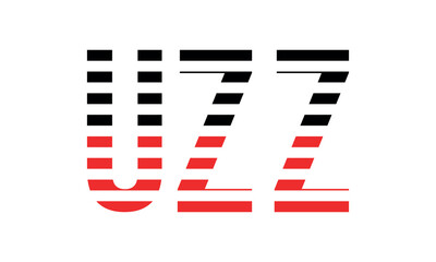 UZZ three initial letter iconic line negative space minimal logo design vector template. monogram, abstract, wordmark, business, typography, minimalist, brand, company, flat, modern, unique, simple
