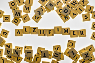 Alzheimer's inscription made of small square tiles