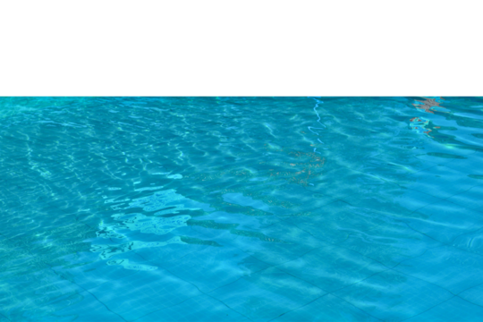 Transparent blue water wave texture isolated on white background. Natural calm clear ripple water with copy space