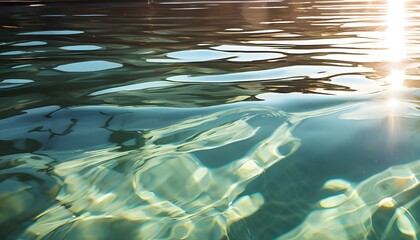 pool water reflecting in the sun - obrazy, fototapety, plakaty